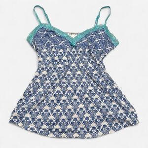PJ Salvage Teal and White Floral Camisole